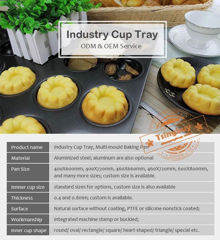 Factory Price Bakery Equipment Custom Best Mini Muffin Baking Tin Cake Tin with Silicone Coated